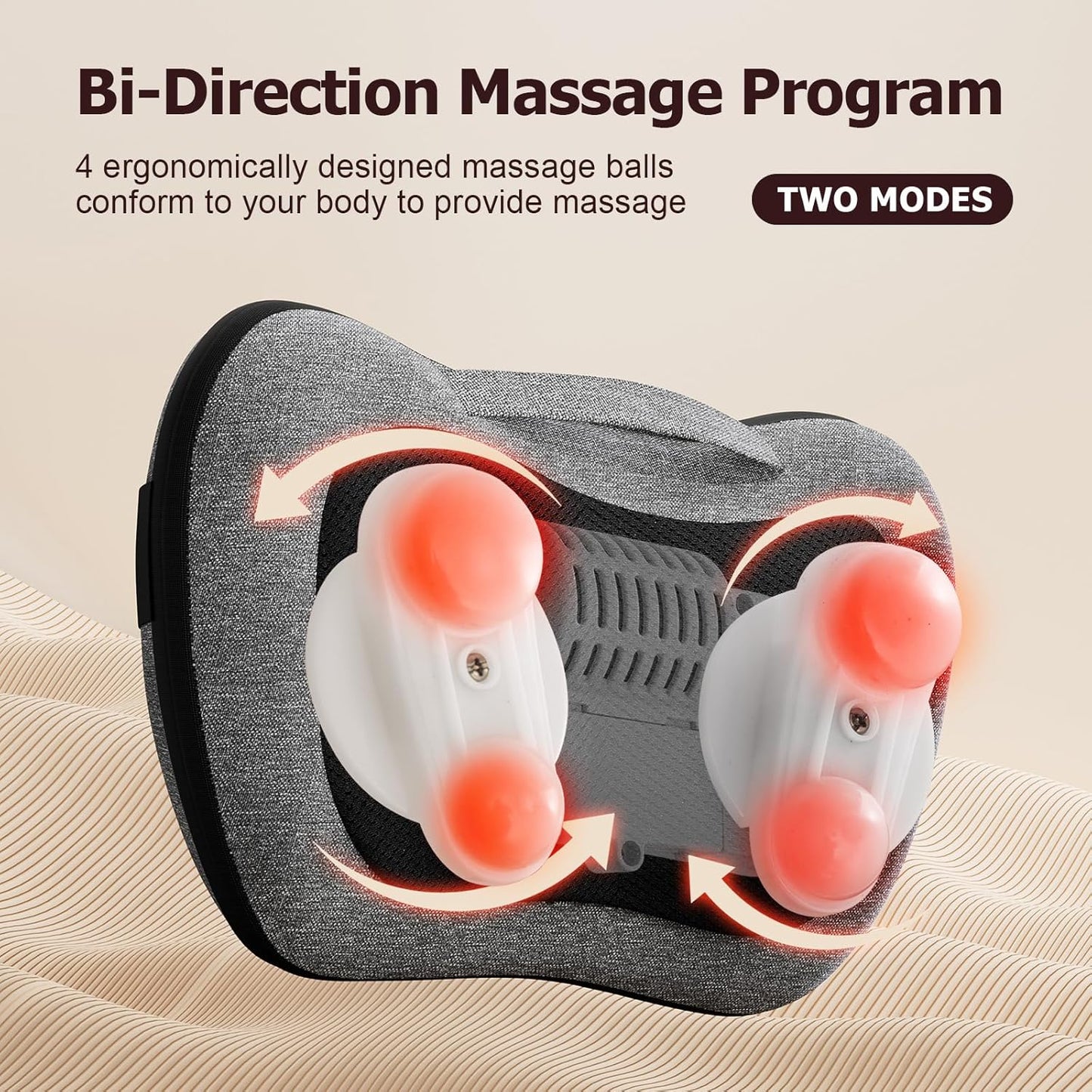 Shiatsu Back Massager with Heat – Deep Tissue Massage for Neck, Shoulder, Leg, Upper & Lower Back Pain Relief, Electric Kneading 3D Massage Pillow Gifts for Men Women Dad, Mom, Christmas
