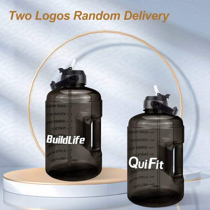Water Bottle Water Jug 1 Gallon 128OZ/73OZ BPA Free | with Straw, Motivational Time Marker, Leak-Proof, Reusable, Gym, Sports, Outdoor, Large