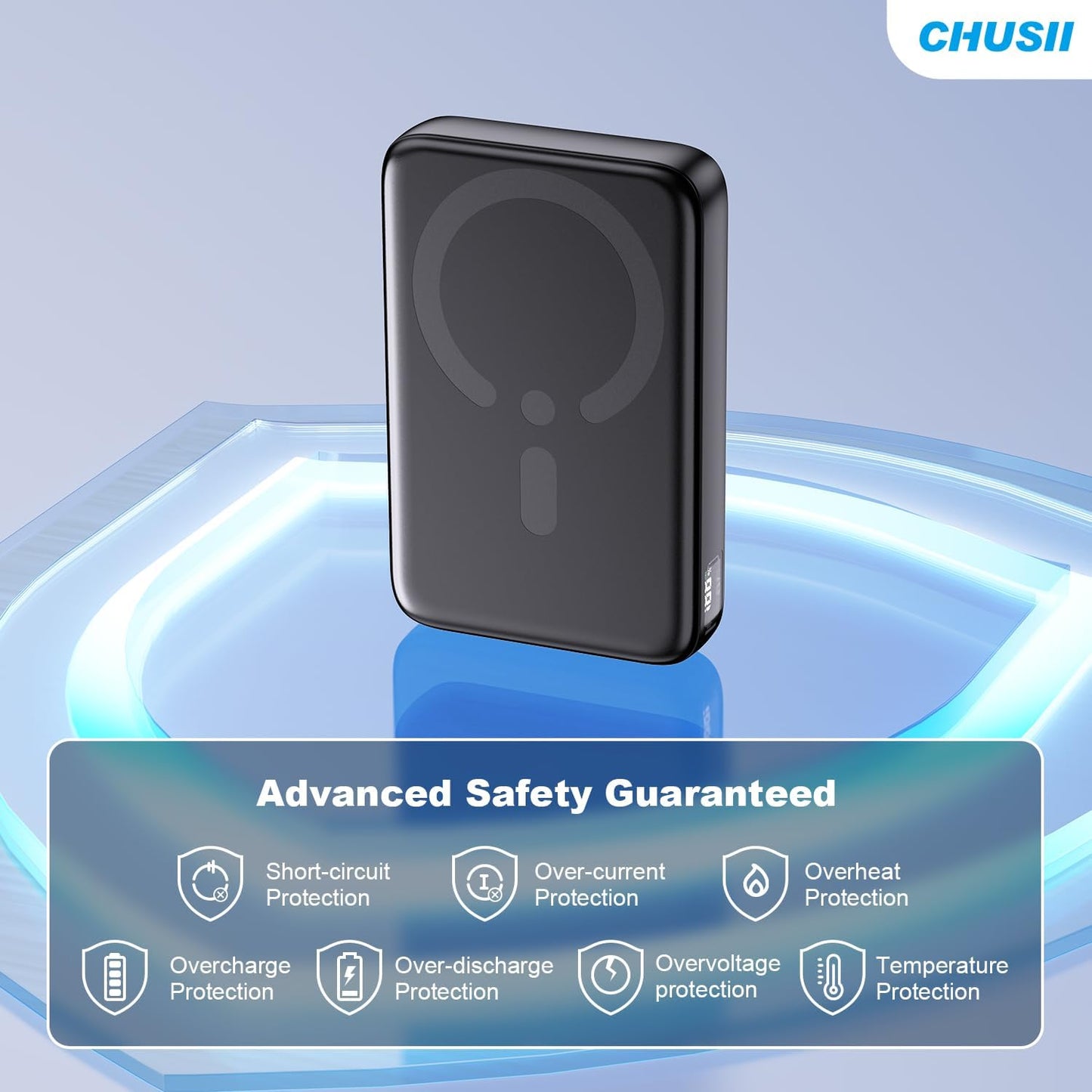 For Magsafe Portable Charger, 12000Mah Wireless Magnetic Power Bank with Stand and PD 20W USB C Fast Charging, for Magsafe Battery Pack Compatible with Iphone 16/15/14/13/12 Pro/Pro Max Series