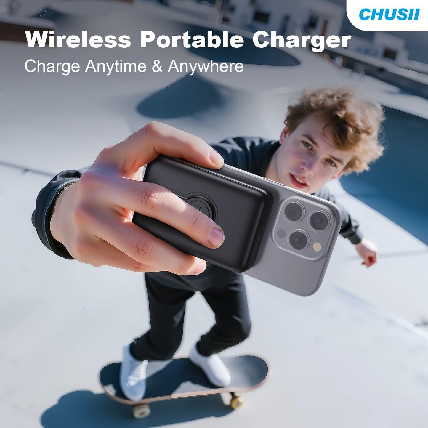 For Magsafe Portable Charger, 12000Mah Wireless Magnetic Power Bank with Stand and PD 20W USB C Fast Charging, for Magsafe Battery Pack Compatible with Iphone 16/15/14/13/12 Pro/Pro Max Series