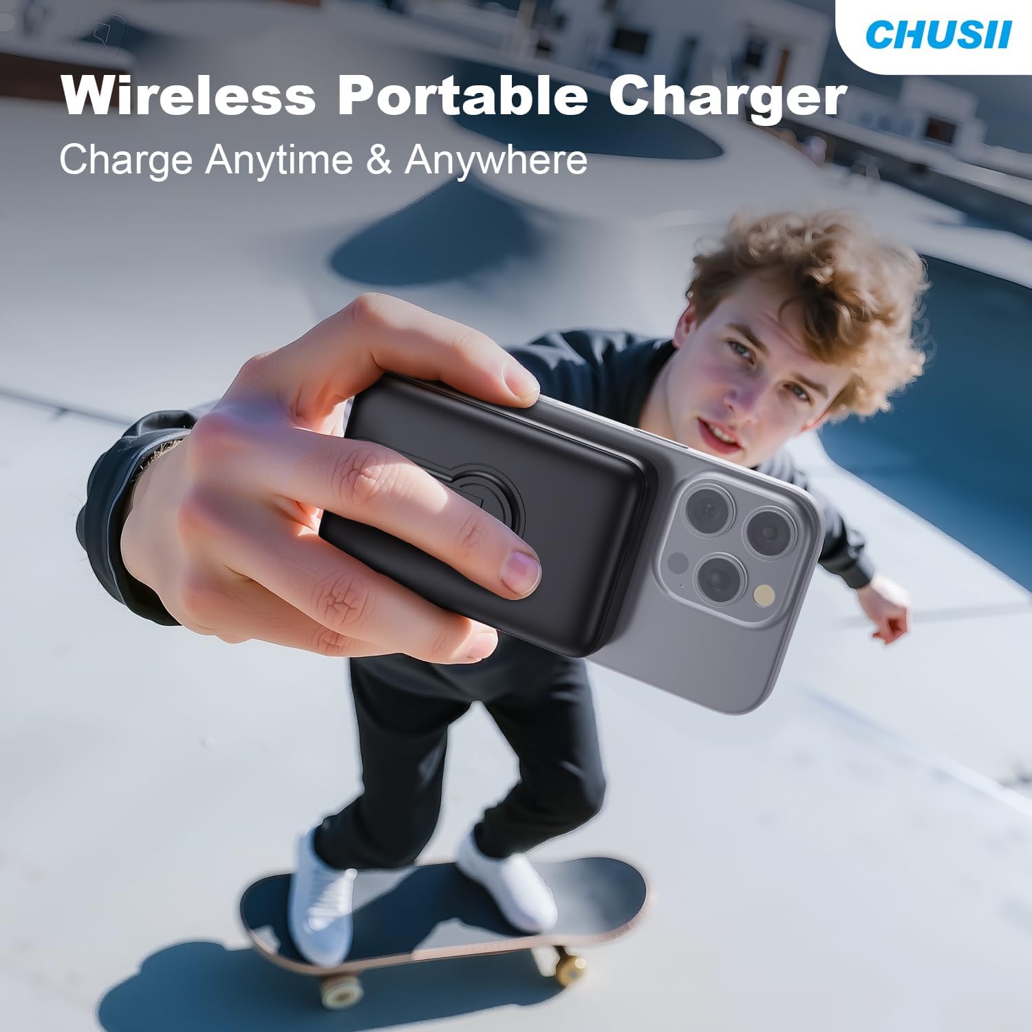For Magsafe Portable Charger, 12000Mah Wireless Magnetic Power Bank with Stand and PD 20W USB C Fast Charging, for Magsafe Battery Pack Compatible with Iphone 16/15/14/13/12 Pro/Pro Max Series