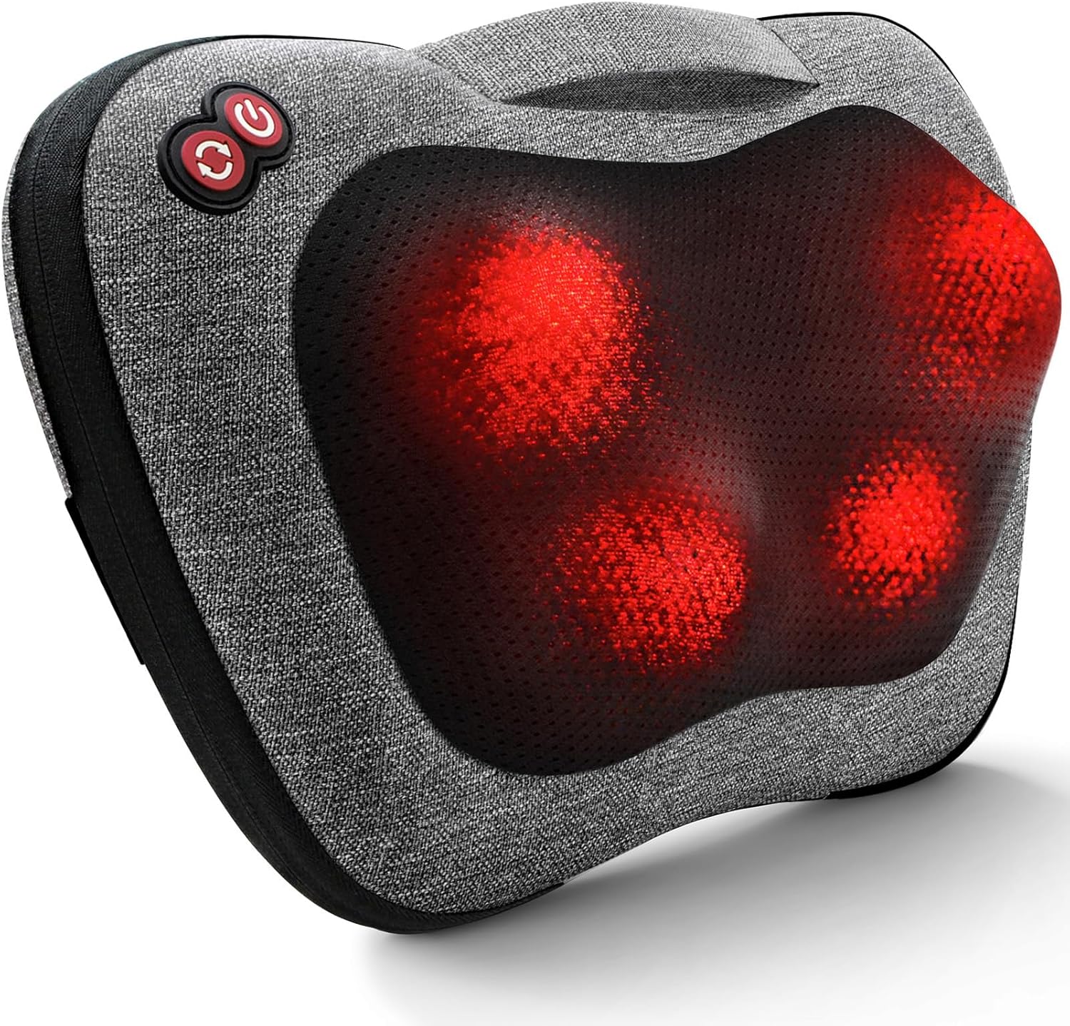 Shiatsu Back Massager with Heat – Deep Tissue Massage for Neck, Shoulder, Leg, Upper & Lower Back Pain Relief, Electric Kneading 3D Massage Pillow Gifts for Men Women Dad, Mom, Christmas