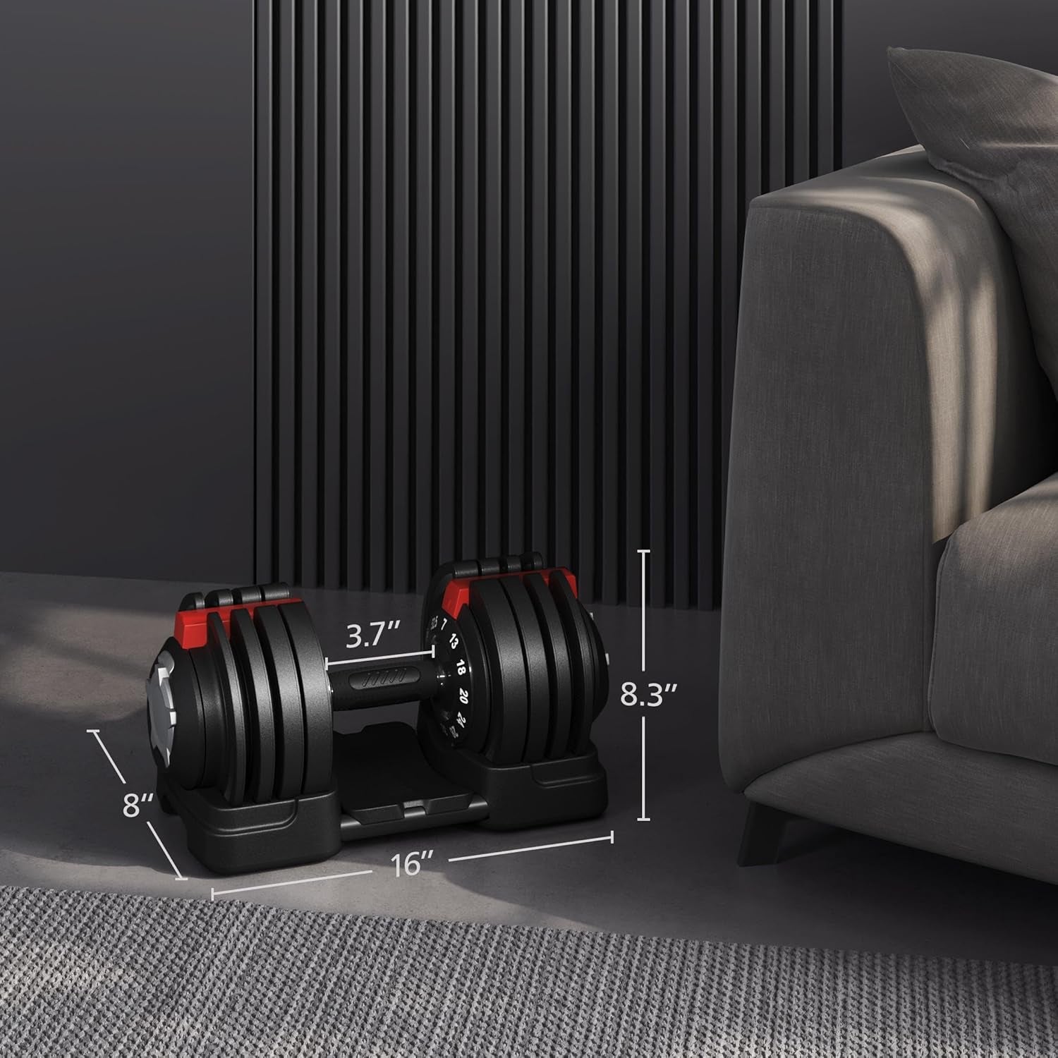 Adjustable Dumbbell Set 28/40/52.5/90LBS Adjustable Dumbbells Fast Adjust Dumbbell Weight Set with Anti-Slip Handle and Tray for Men/Women Home Gym Strength Training Equipment Single/Pair