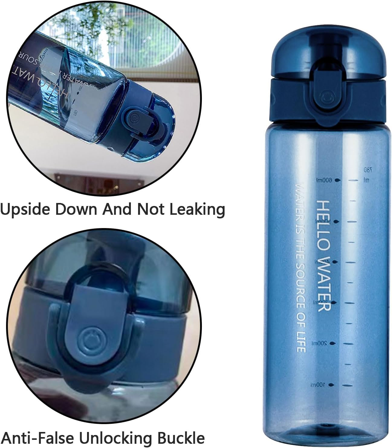 Water Bottle Sports Water Bottle, Reusable Clear Water Bottle Bpa-Free Water Bot